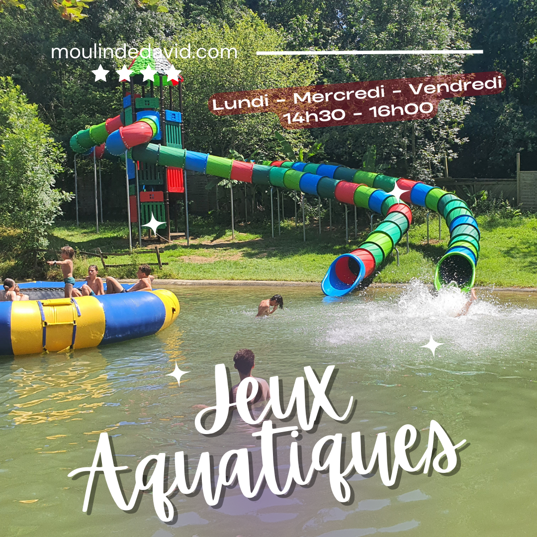 Éclaboussures, Rires et Compétitions : Joignez-vous à nos Jeux Aquatiques au camping Le Moulin de David