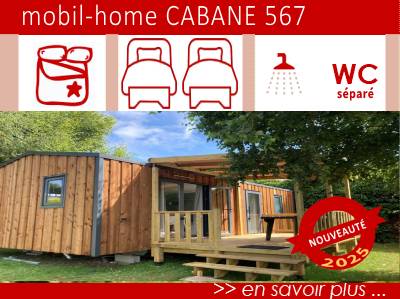 Mobil home Cabane 567 - Camping Le Moulin de David - Dordogne - 4 étoiles